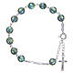 Rosary bracelet in 800 silver with grains measuring 8mm in green strass s1