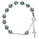 Rosary bracelet in 800 silver with grains measuring 8mm in green strass s2