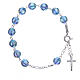 Rosary bracelet in 800 silver with grains measuring 8mm in sky blue strass s2