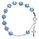 Rosary bracelet in 800 silver with grains measuring 8mm in sky blue strass s1
