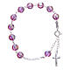 Pulseira prata 800 cristal 8 mm cor-de-rosa s1