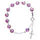 Pulseira prata 800 cristal 8 mm cor-de-rosa s2