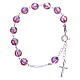 Rosary bracelet in 800 silver with grains measuring 8mm in pink strass s2