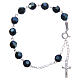 Rosary bracelet in 800 silver with grains measuring 8mm in blue strass s1