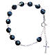 Rosary bracelet in 800 silver with grains measuring 8mm in blue strass s2