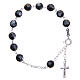 Rosary bracelet in 800 silver with grains measuring 8mm in black strass s1