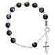 Rosary bracelet in 800 silver with grains measuring 8mm in black strass s2