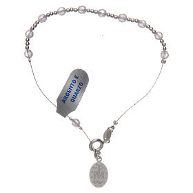 Zehner Armband Silber 925 Rosenquarz Perlen 4mm
