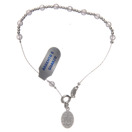 Zehner Armband Silber 925 Rosenquarz Perlen 4mm 2