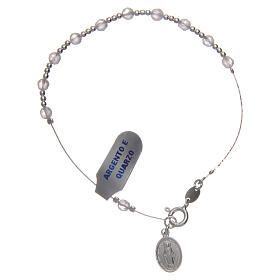 Bracelet in 925 silver and rose quartz 4mm