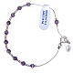 Bracelet rosary beads in 925 silver and amethyst 4mm s1