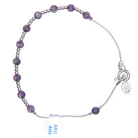 Bracciale rosario argento 925 ametista 4 mm