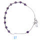 Bracelet rosary beads in 925 silver and amethyst 4mm s2