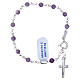 Bracelet rosary in 925 silver and amethyst 4mm with cross s1