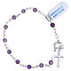 Bracelet rosary in 925 silver and amethyst 4mm with cross s2