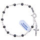 Bracelet rosary beads in 925 silver and haematite 4mm s1