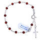 Bracelet rosary beads in 925 silver and carnelian 4mm with cross s2