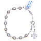 Bracelet rosary beads in 925 silver and river pearls with crystal cross 6mm s2