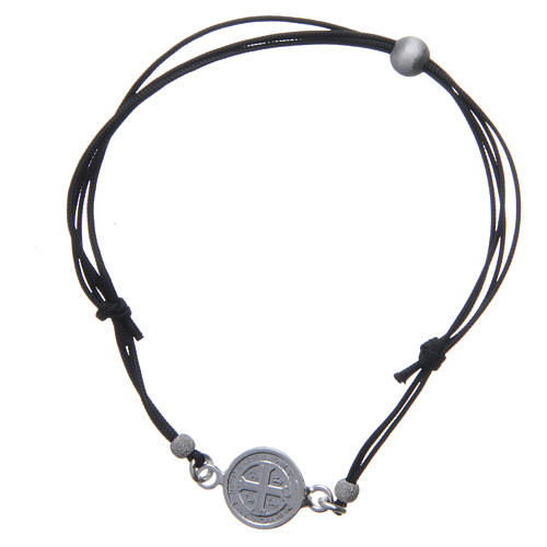 Bracelet with St Benedict's medal and beads in sterling silver 2