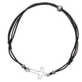 Bracelet with perforated cross in 925 silver 1.5x1cm