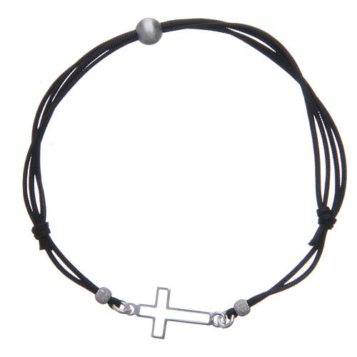 Bracelet with perforated cross in 925 silver 1.5x1cm 1