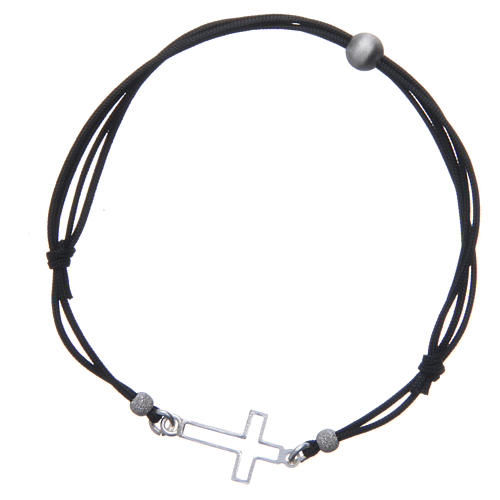Bracelet with perforated cross in 925 silver 1.5x1cm 2