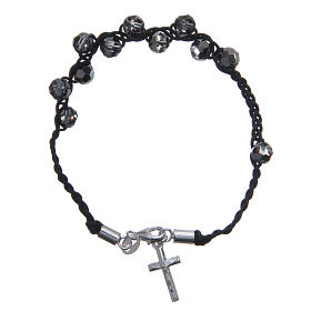 Pulseiras de Prata e Ouro: Pulseira dezena contas Swarovski 6 mm e prata 925