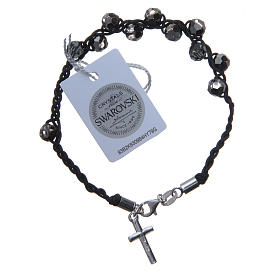 Pulseiras de Prata e Ouro: Pulseira dezena contas Swarovski 6 mm e prata 925