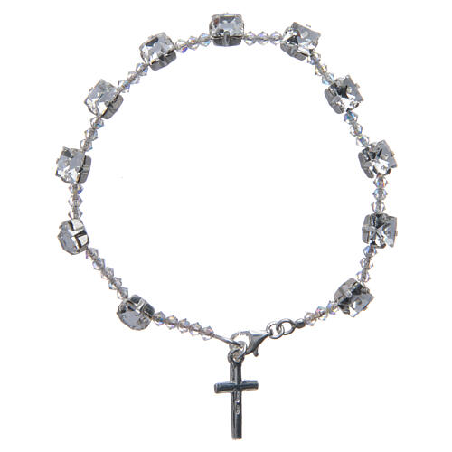 Zehner Armban strass und Kreuz Silber 925 weiss 2