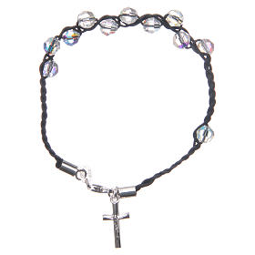 Pulseiras de Prata e Ouro: Pulseira dezena Swarovski branco 6 mm prata 925 e fio