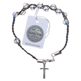 Pulseiras de Prata e Ouro: Pulseira dezena Swarovski branco 6 mm prata 925 e fio