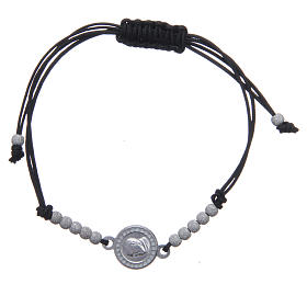 Bracciali argento e oro: Bracciale Medaglia Papa Francesco Argento 800 e corda