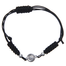 Armbänder aus Silber und Gold: Armband Silber 800 Gesicht Papst Franziskus schwarz Armbänder aus Silber und Gold: Armband Silber 800 Gesicht Papst Franziskus schwarz