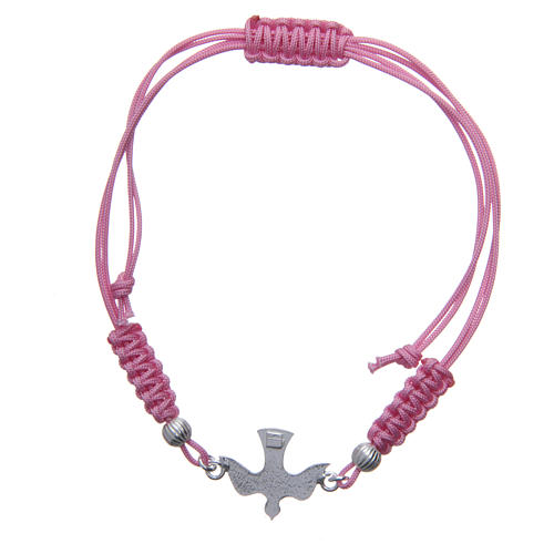 Bracelet colombe argent 800 corde rose 2