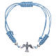 Bracelet corde bleu clair colombe argent 800 s2