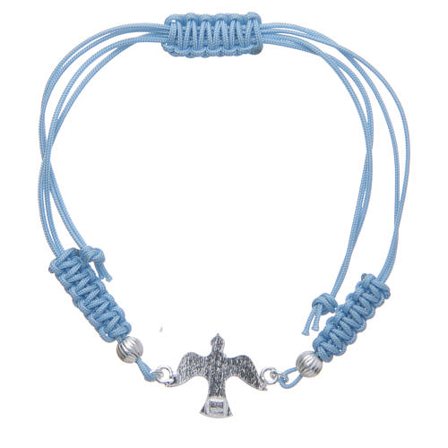 Bracelet with dove in 800 silver and light blue line 2