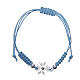 Bracelet croix filigrane argent 800 corde bleu clair s1