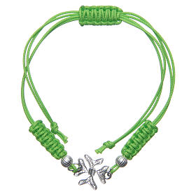 Bracelet croix filigrane argent 800 corde vert
