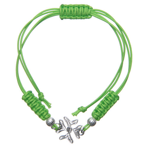 Bracelet croix filigrane argent 800 corde vert 2