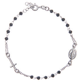 Rosary bracelet black and silver 925 sterling silver