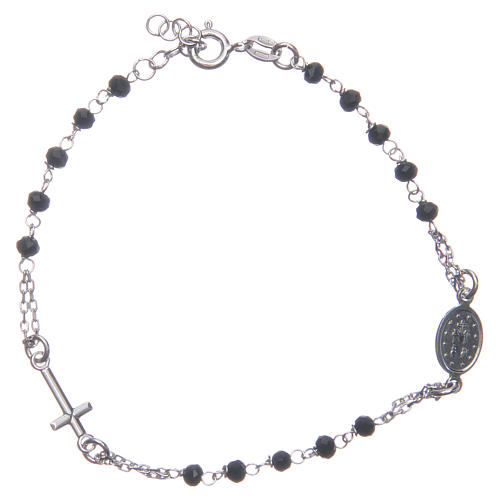 Rosary bracelet black and silver 925 sterling silver 2