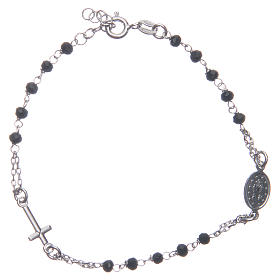 Bracciale rosario colore nero argento 925