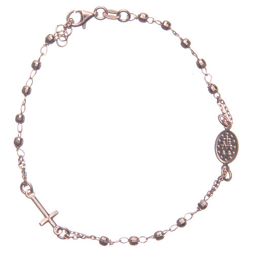 Rosary bracelet rosè and silver 925 sterling silver 2