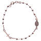 Rosary bracelet rosè and silver 925 sterling silver s2