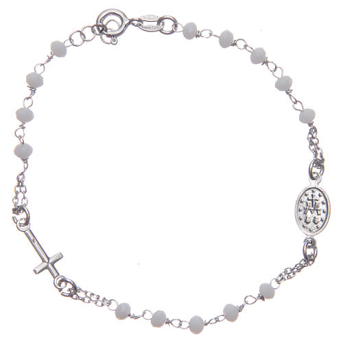Rosary bracelet white 925 sterling silver 2