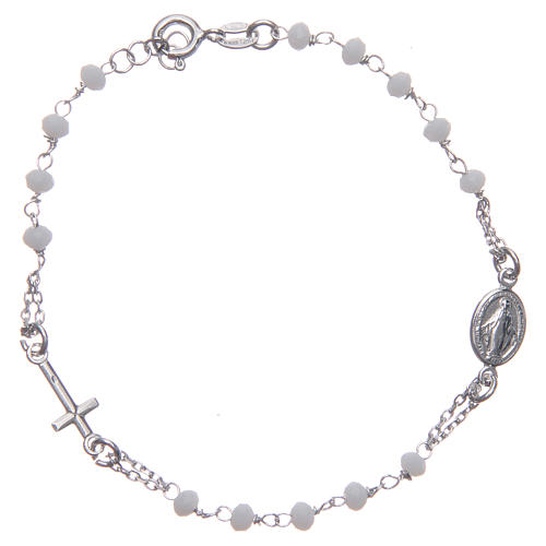 Bracelet chapelet couleur blanc argent 925 1