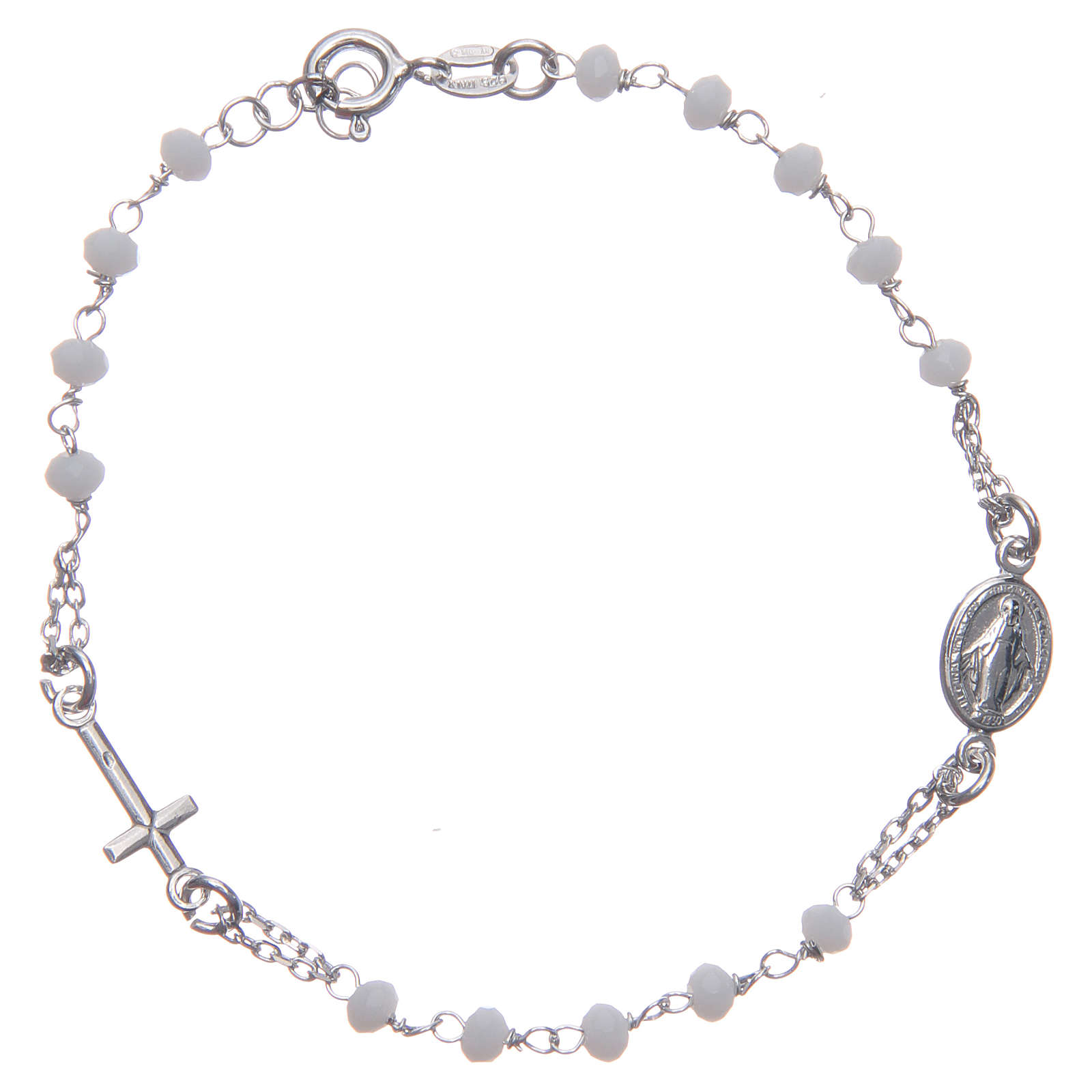 Rosary bracelet white 925 sterling silver | online sales on HOLYART.com