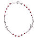 Pulsera rosario color rojo plata 925 s1