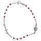 Pulsera rosario color rojo plata 925 s2