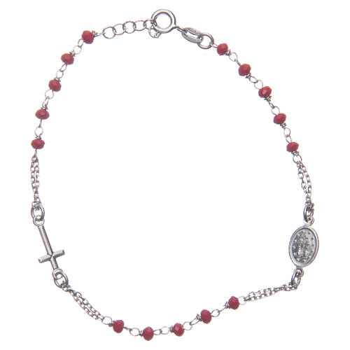 Bracelet dizainier couleur rouge argent 925 2